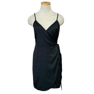 ASOS Dress Women's 6 Black Mini Wrap Dress Sleeveless
